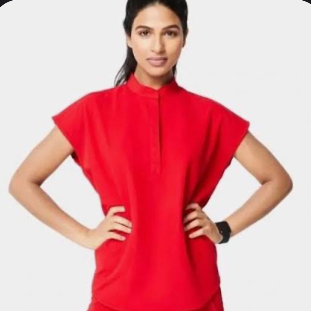 Figs Women's Vibrant Red Blouse